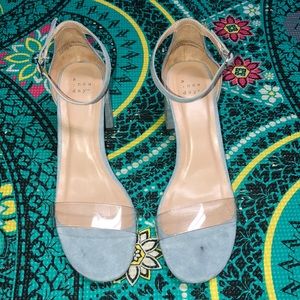 Light blue & clear high heels
